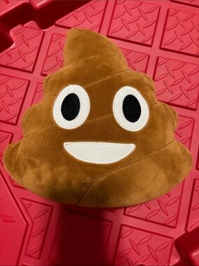 Plush Poop Emoji Accent Pillow - Brown